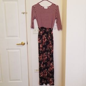 French Grey Norine knit 2fer Maxi Dress